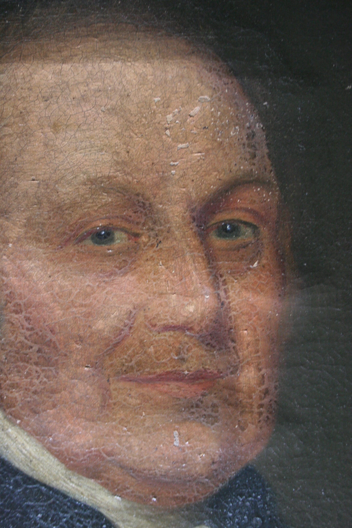 Antique large portrait painting of gentleman on canvas in frame