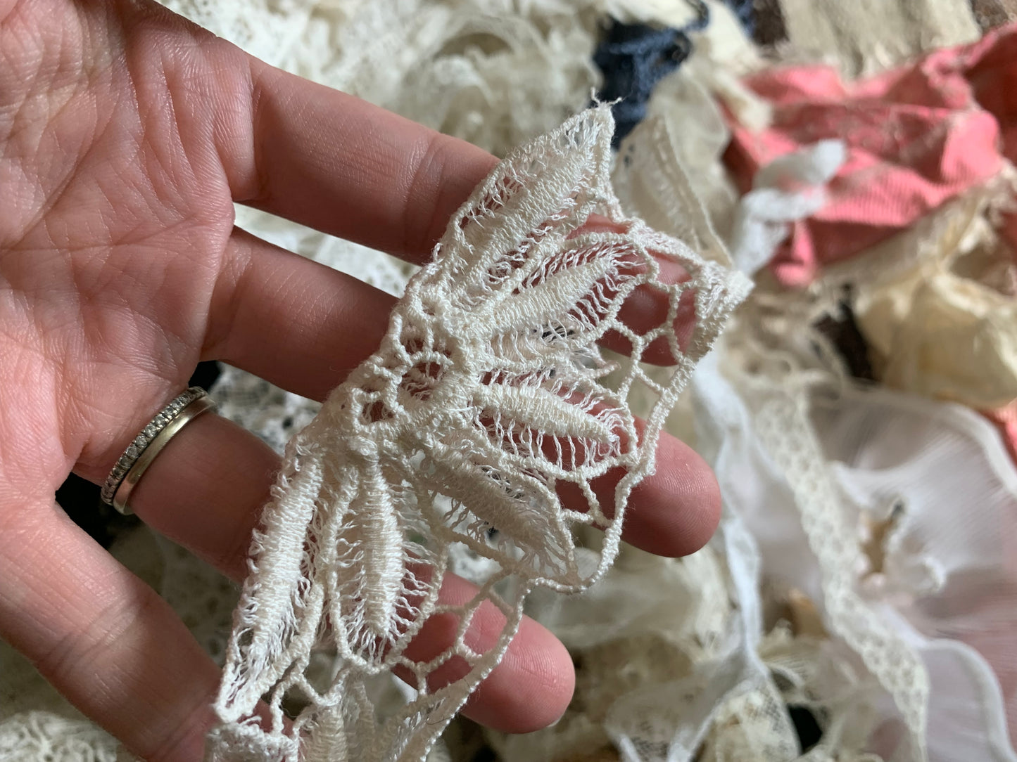 Antique lot of French trims and collars