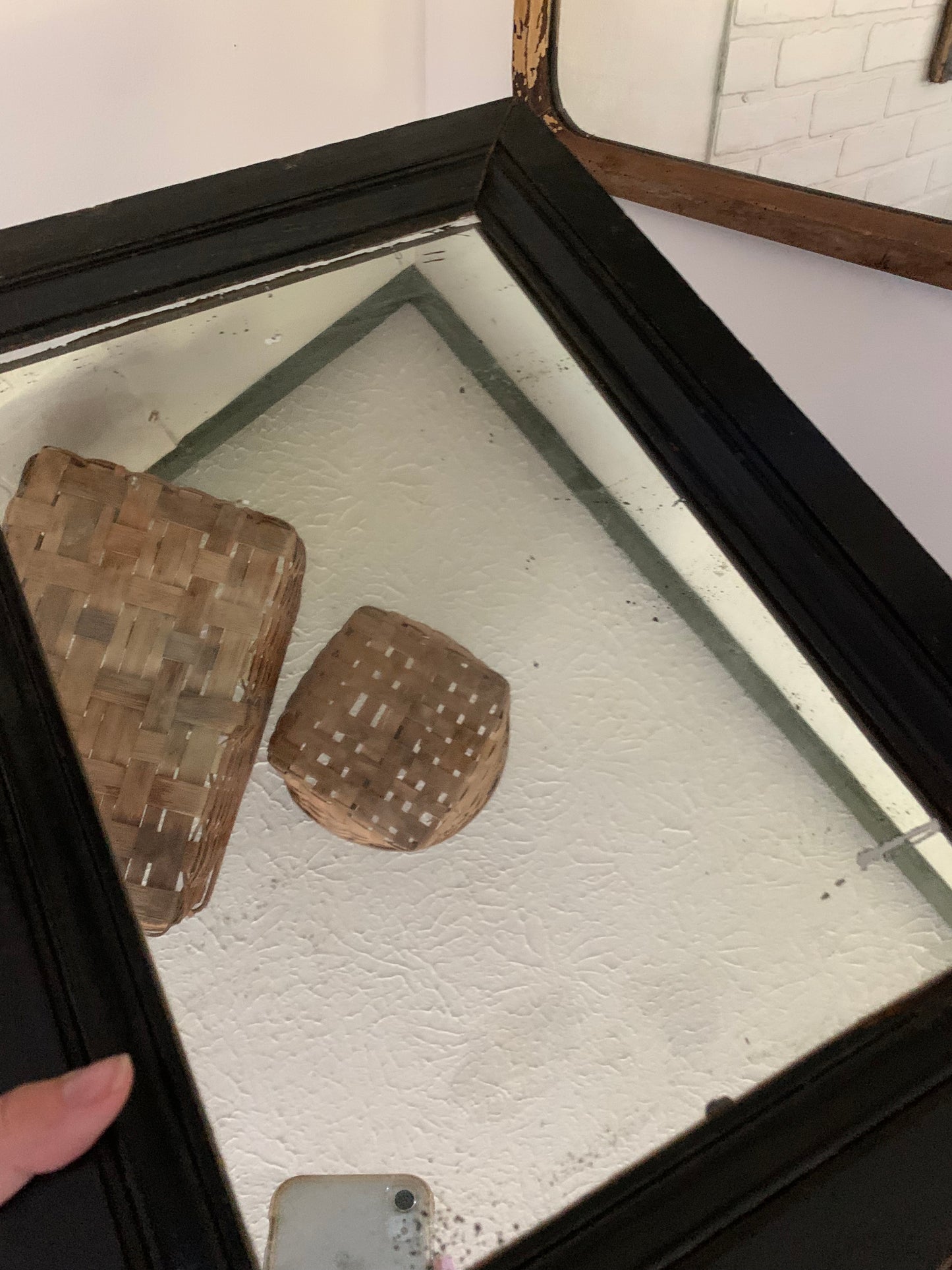 Antique wooden framed mirror