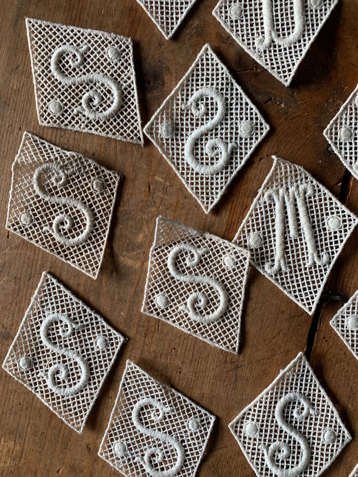 Vintage lace monogram lettering