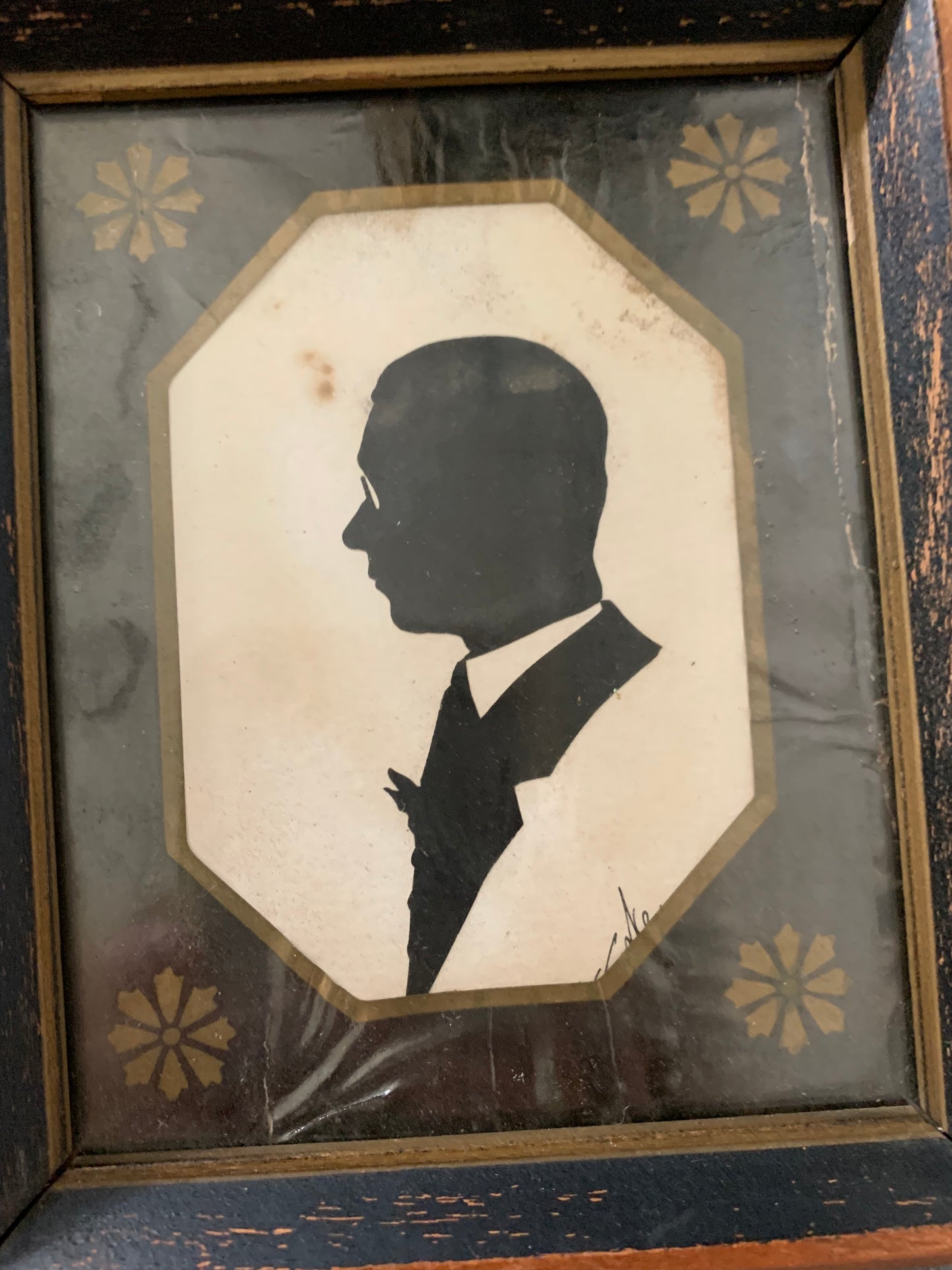 Vintage hand painted silhouette