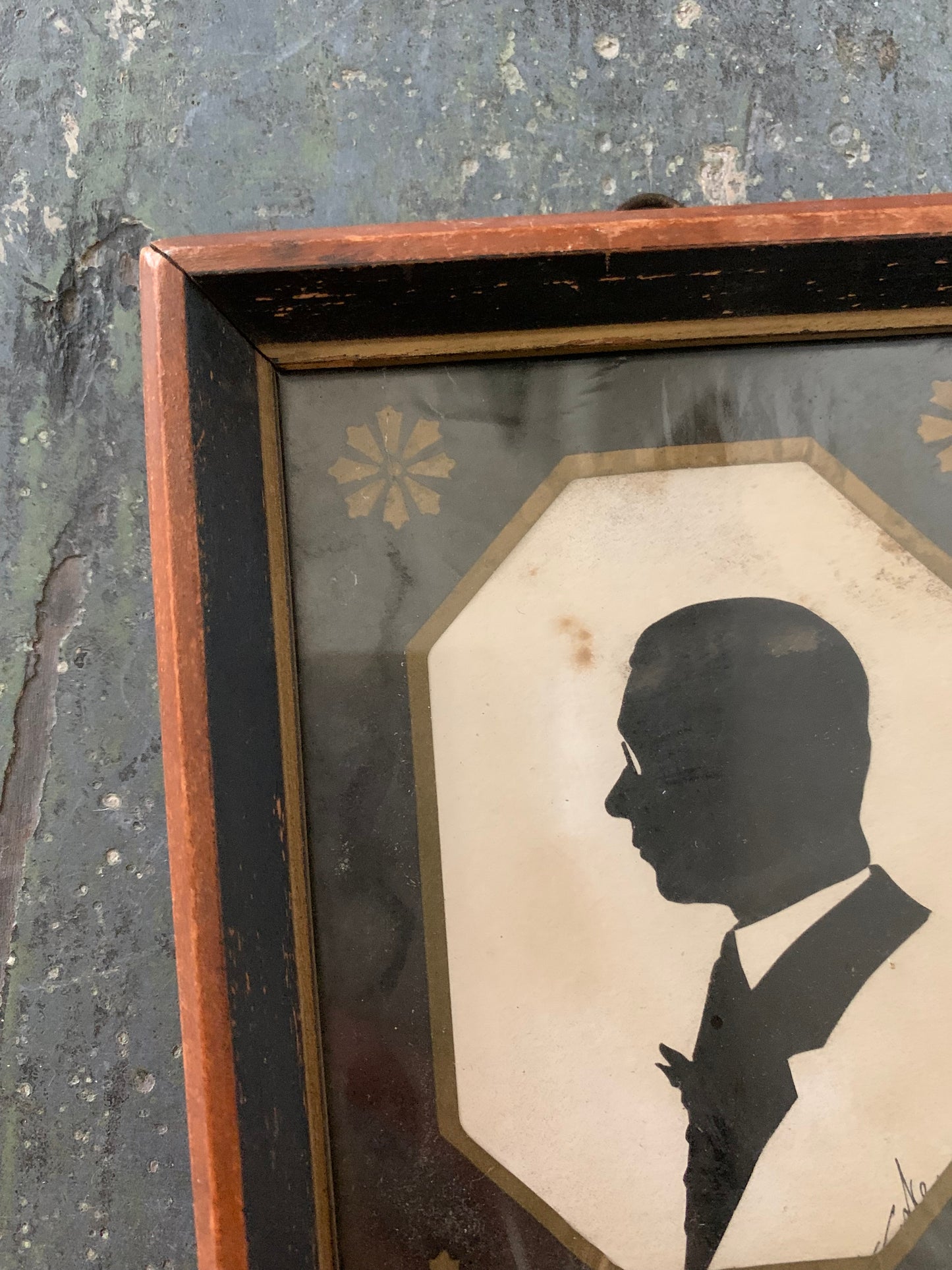 Vintage hand painted silhouette