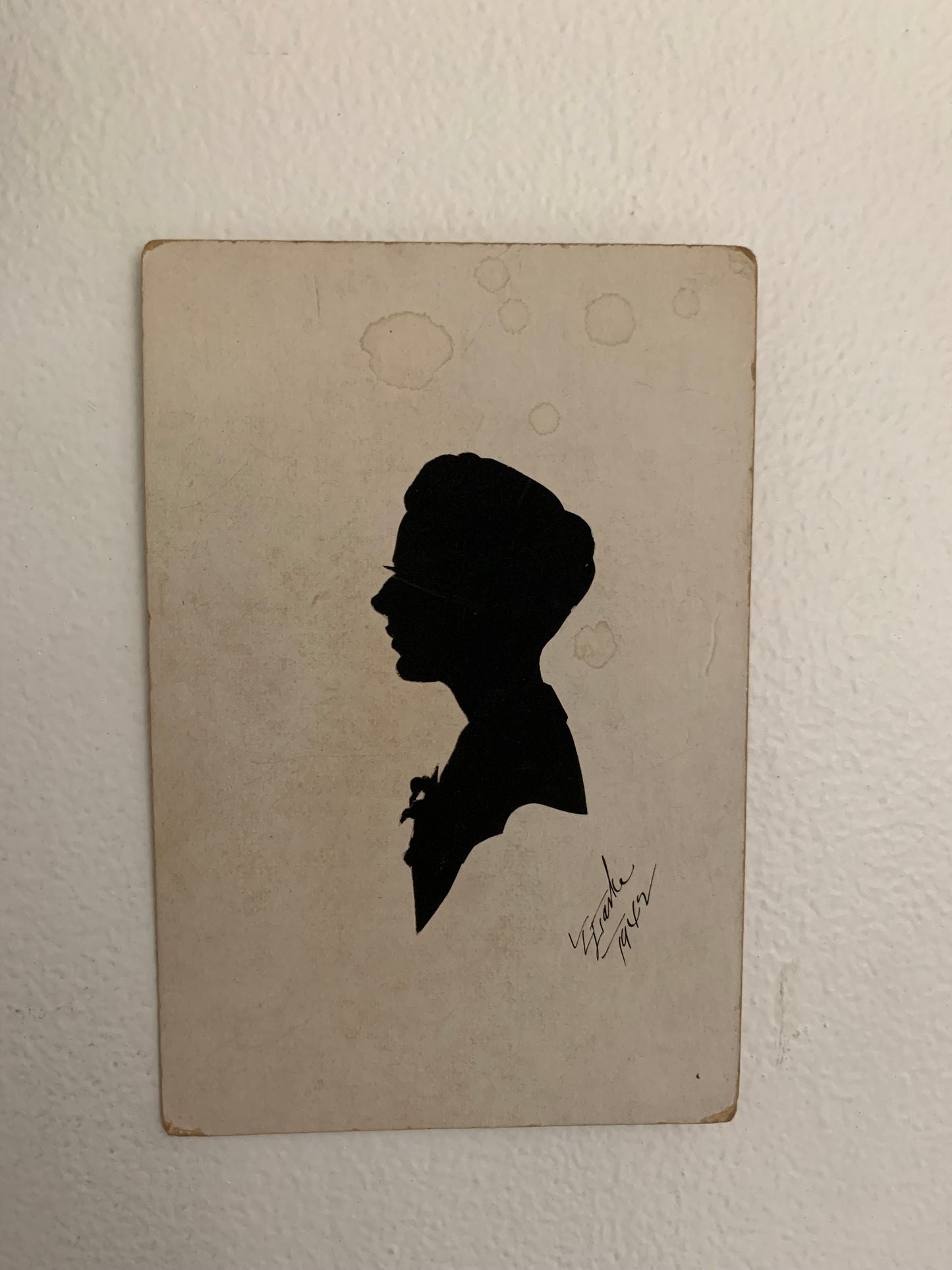 Vintage hand painted silhouette