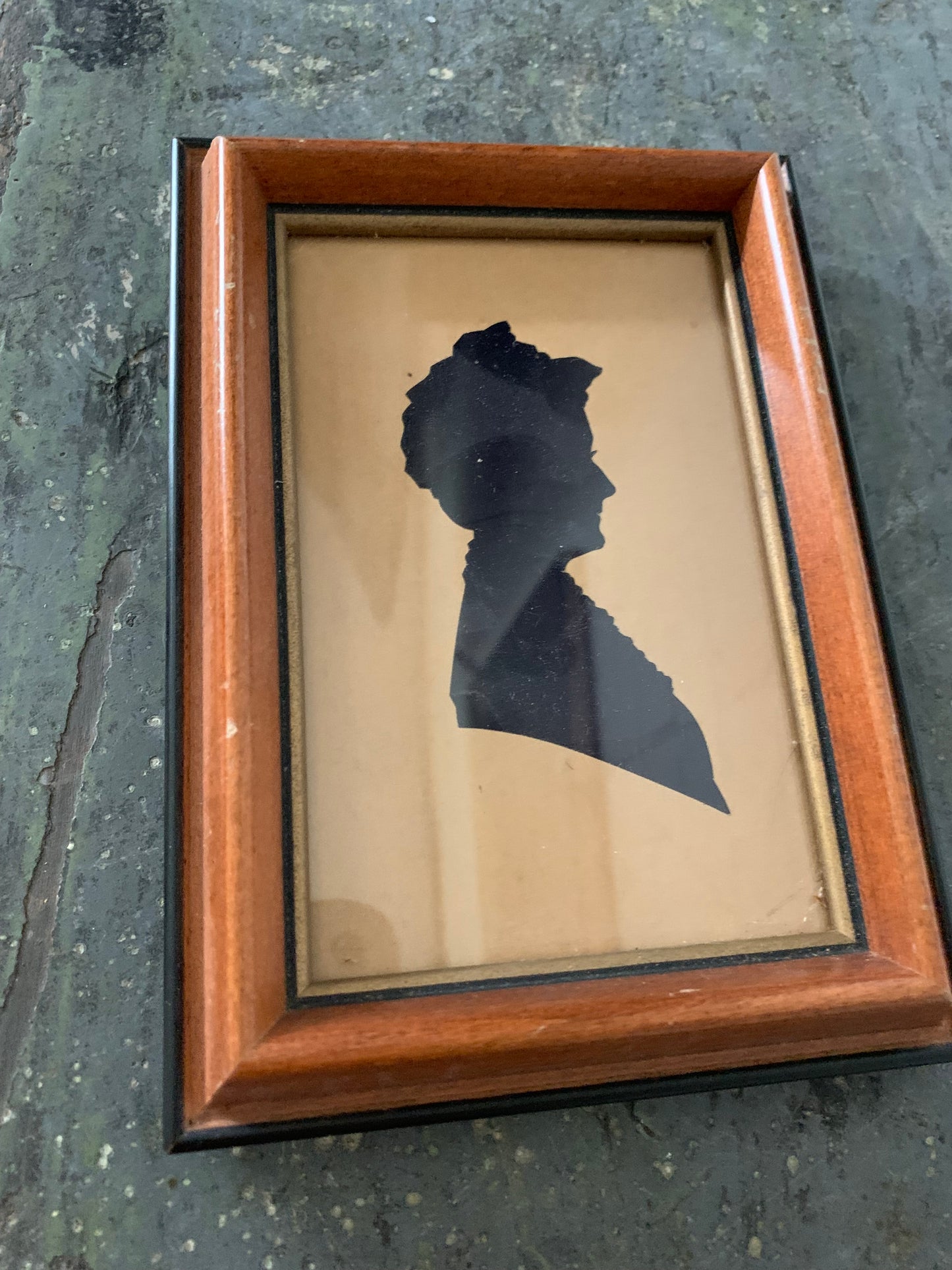 Vintage hand painted silhouette