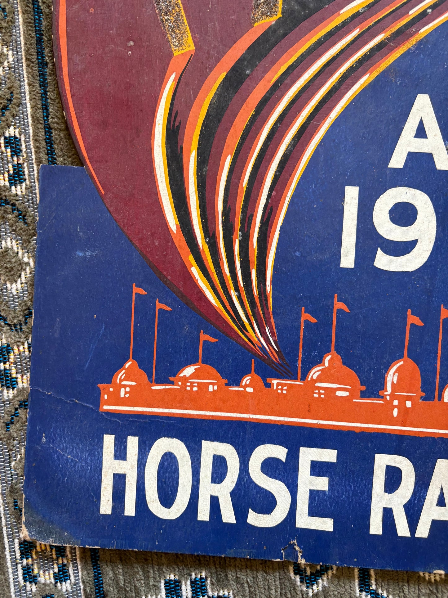 Vintage Fair cardboard poster | horse racing