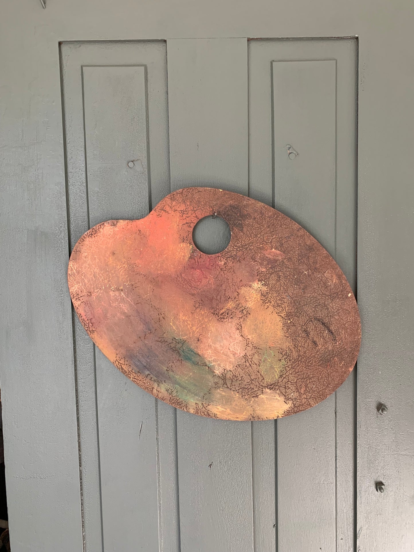 Antique French large artist palette