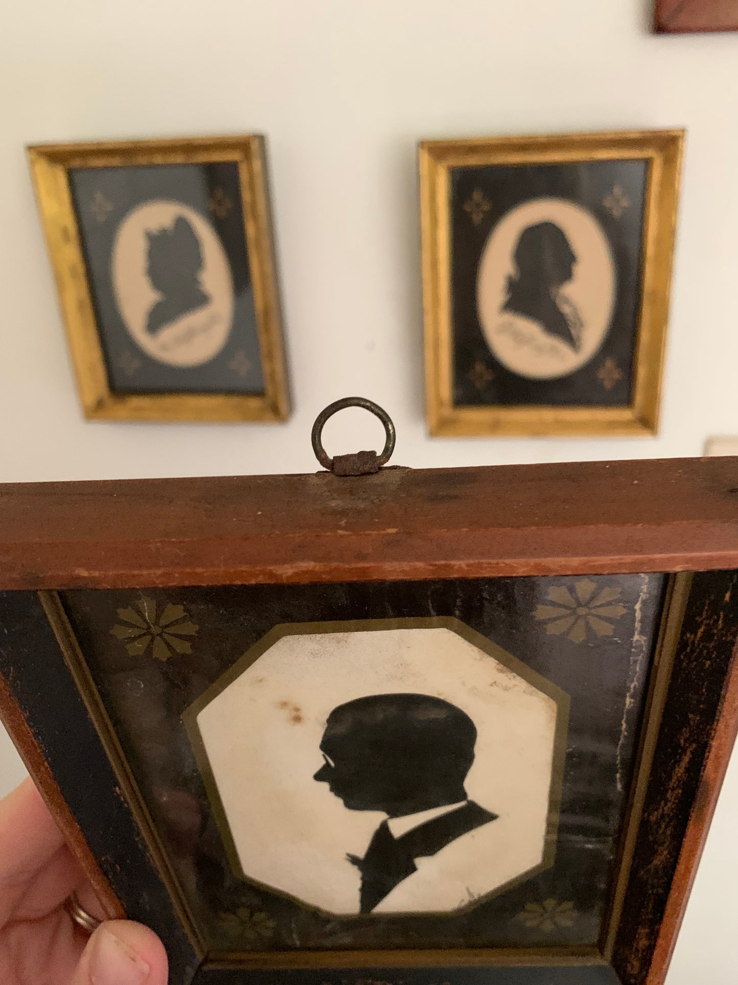Vintage hand painted silhouette