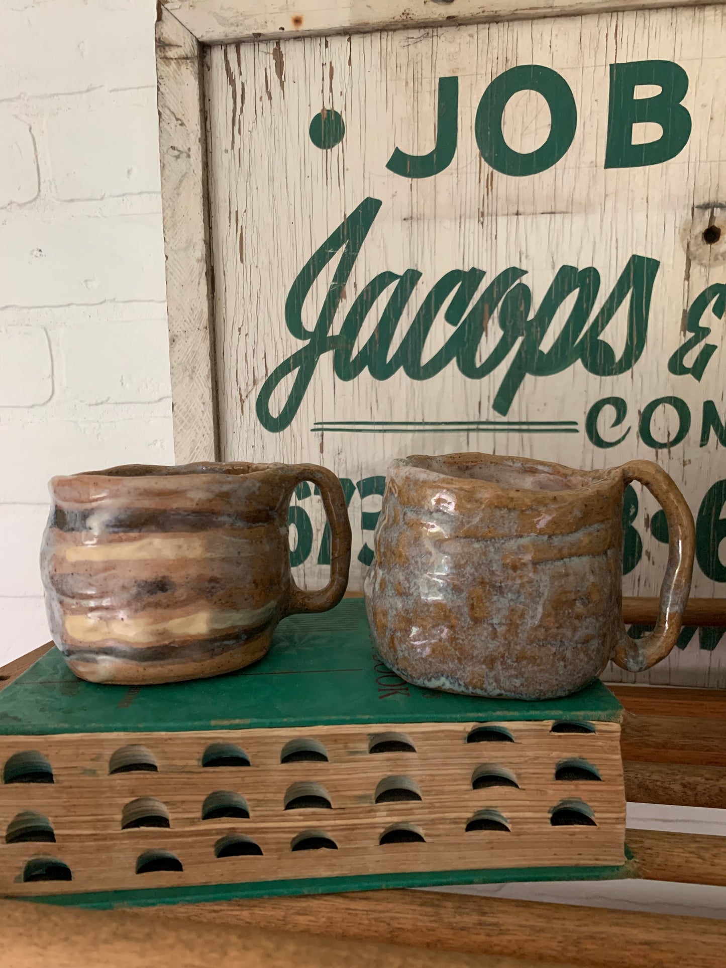 Vintage handmade pottery mugs