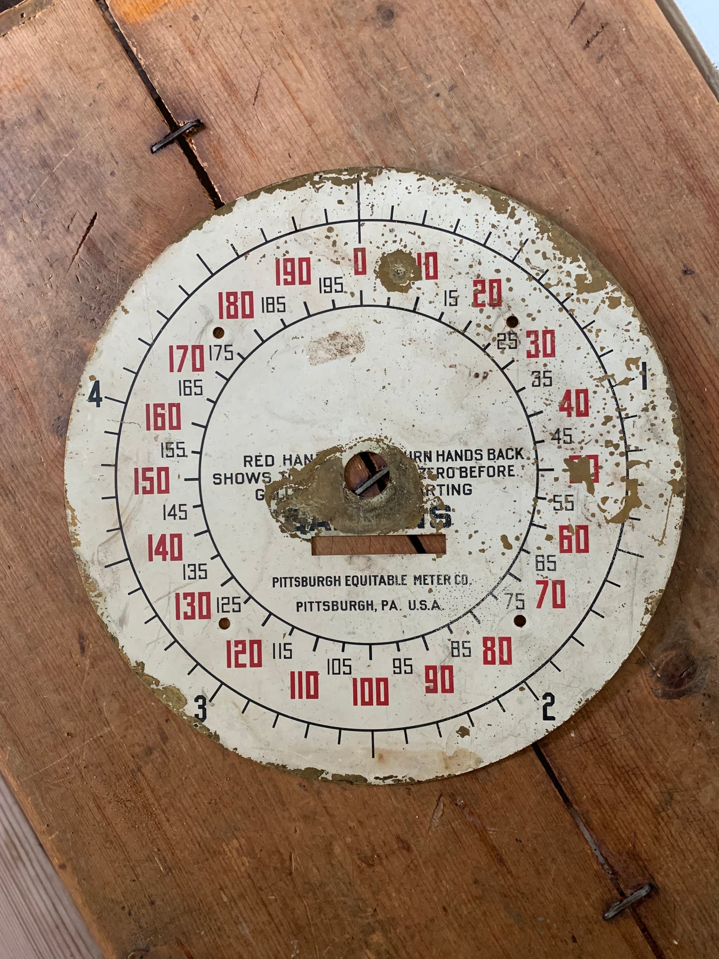 Vintage brass scale face