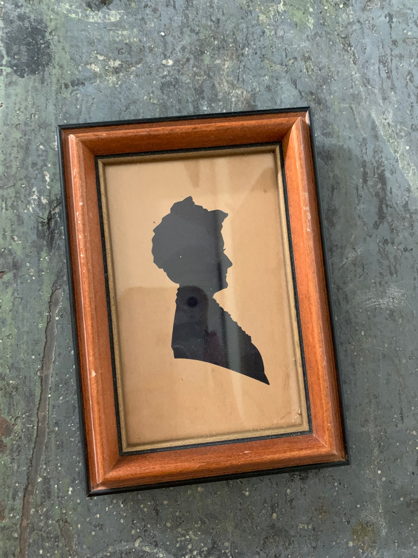 Vintage hand painted silhouette