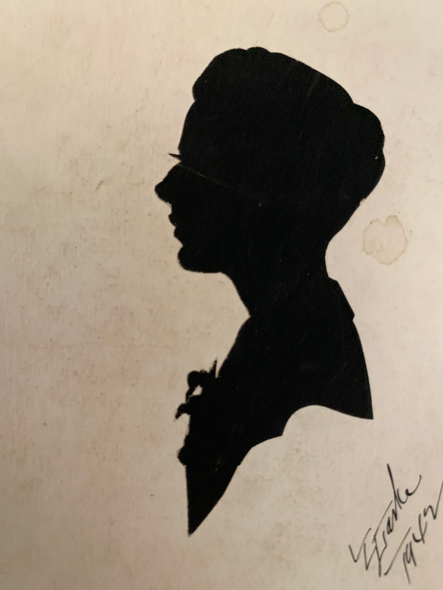 Vintage hand painted silhouette