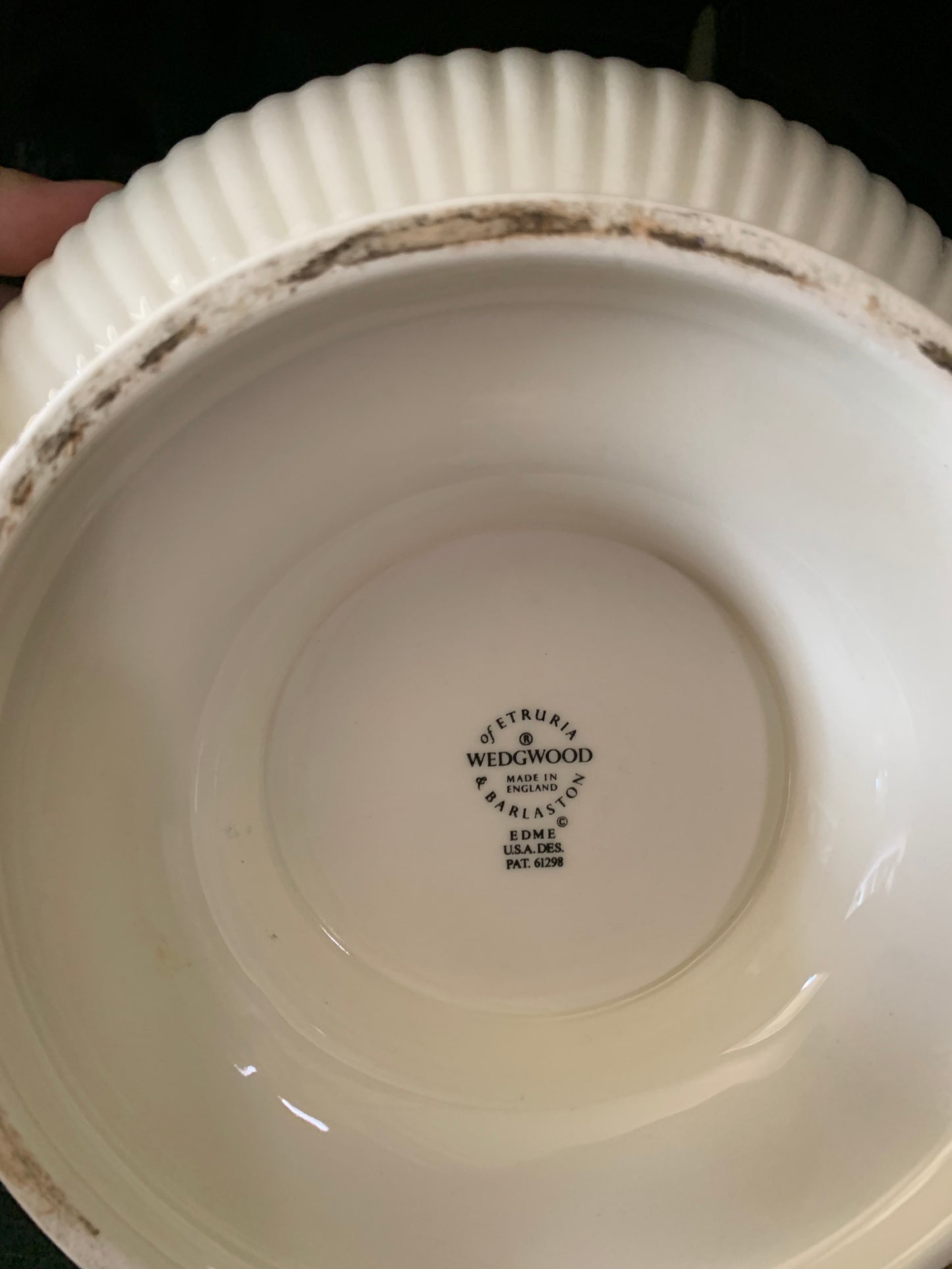 Vintage wedge wood ram head footed bowl