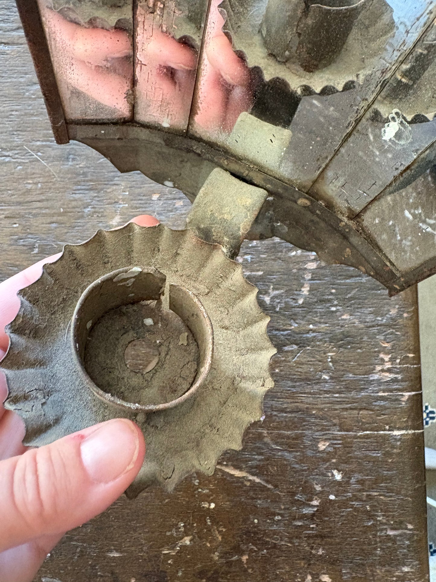 Antique mirrored candle sconce