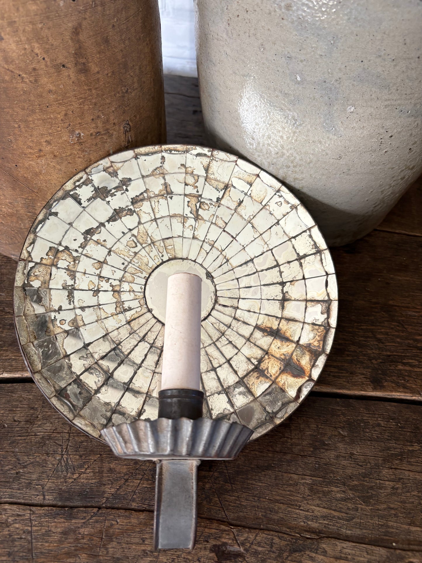 Vintage electric mirrored wall sconce