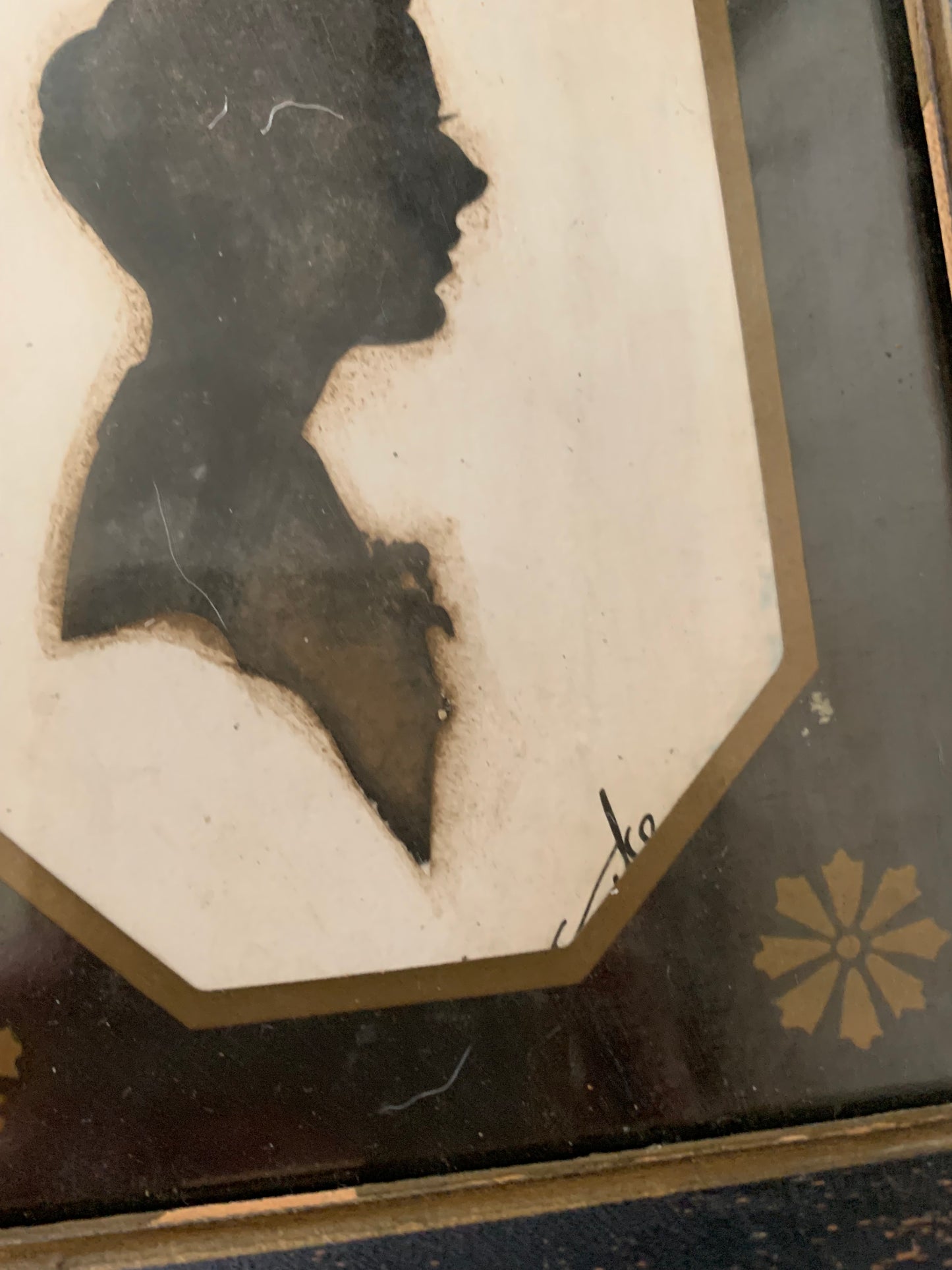 Vintage hand painted silhouette