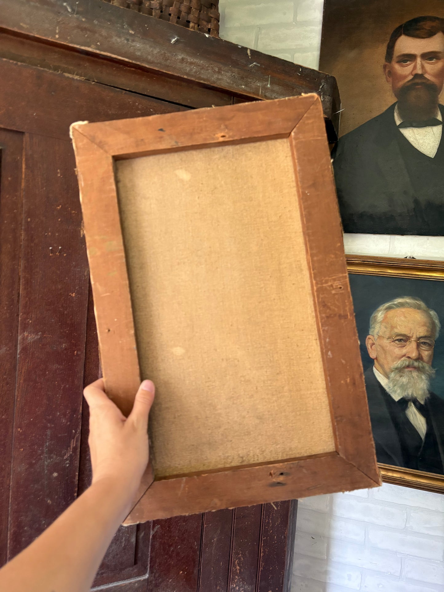 Antique landscape oil painting on canvas