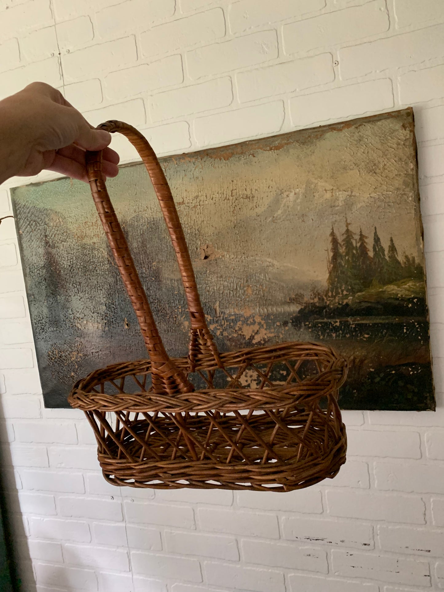 Vintage French wine basket
