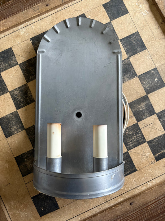 Vintage tin wall sconce | electric