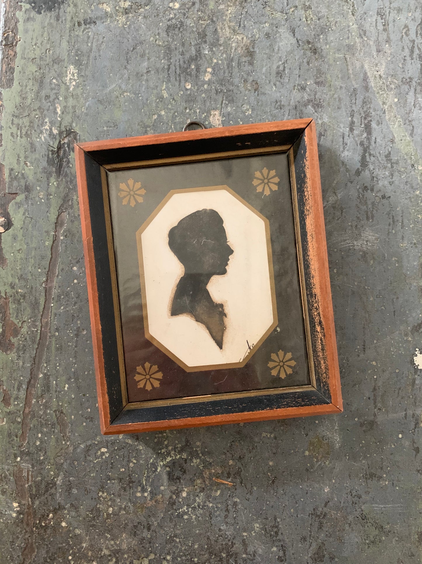 Vintage hand painted silhouette