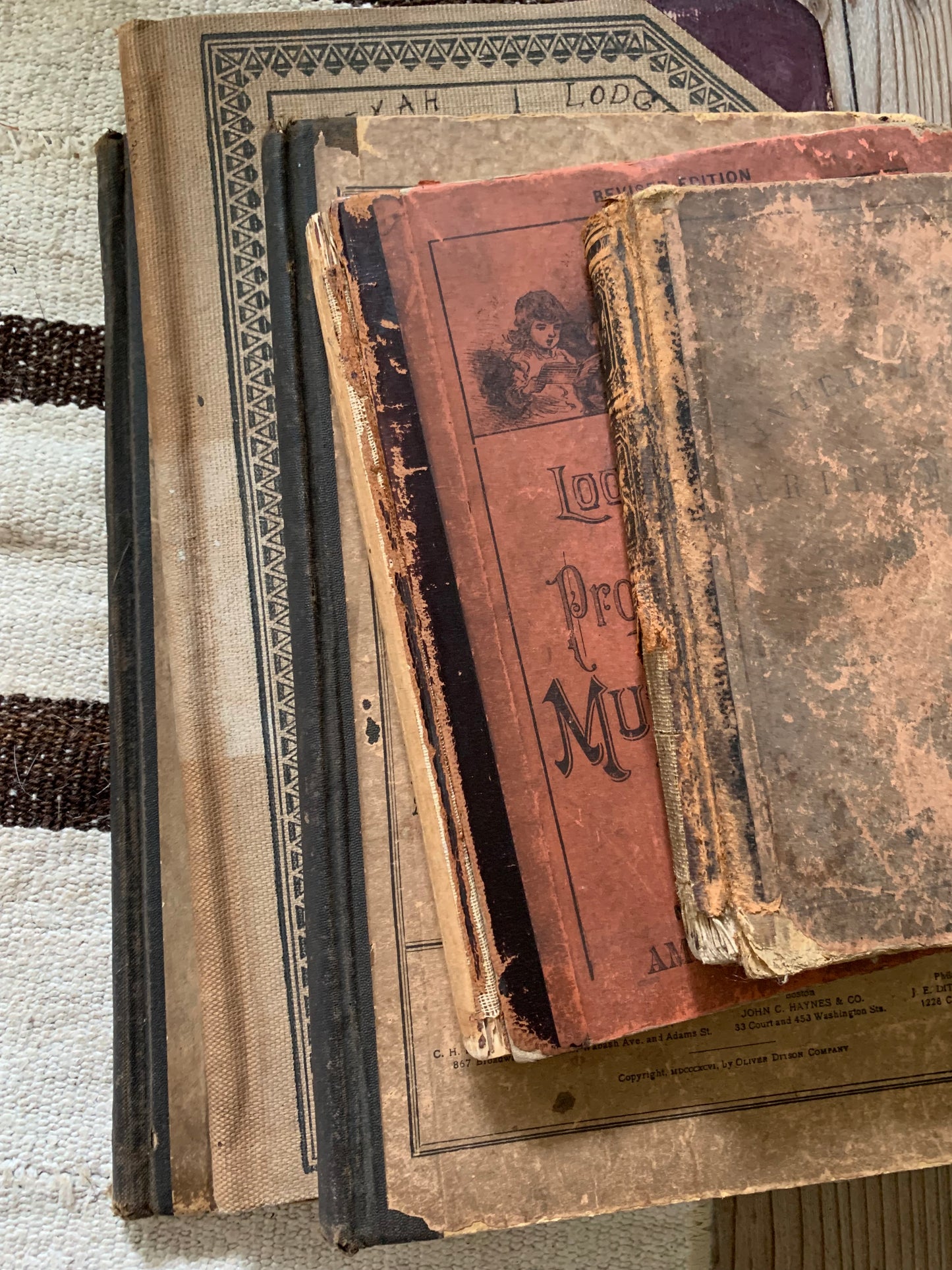 Early antique book set