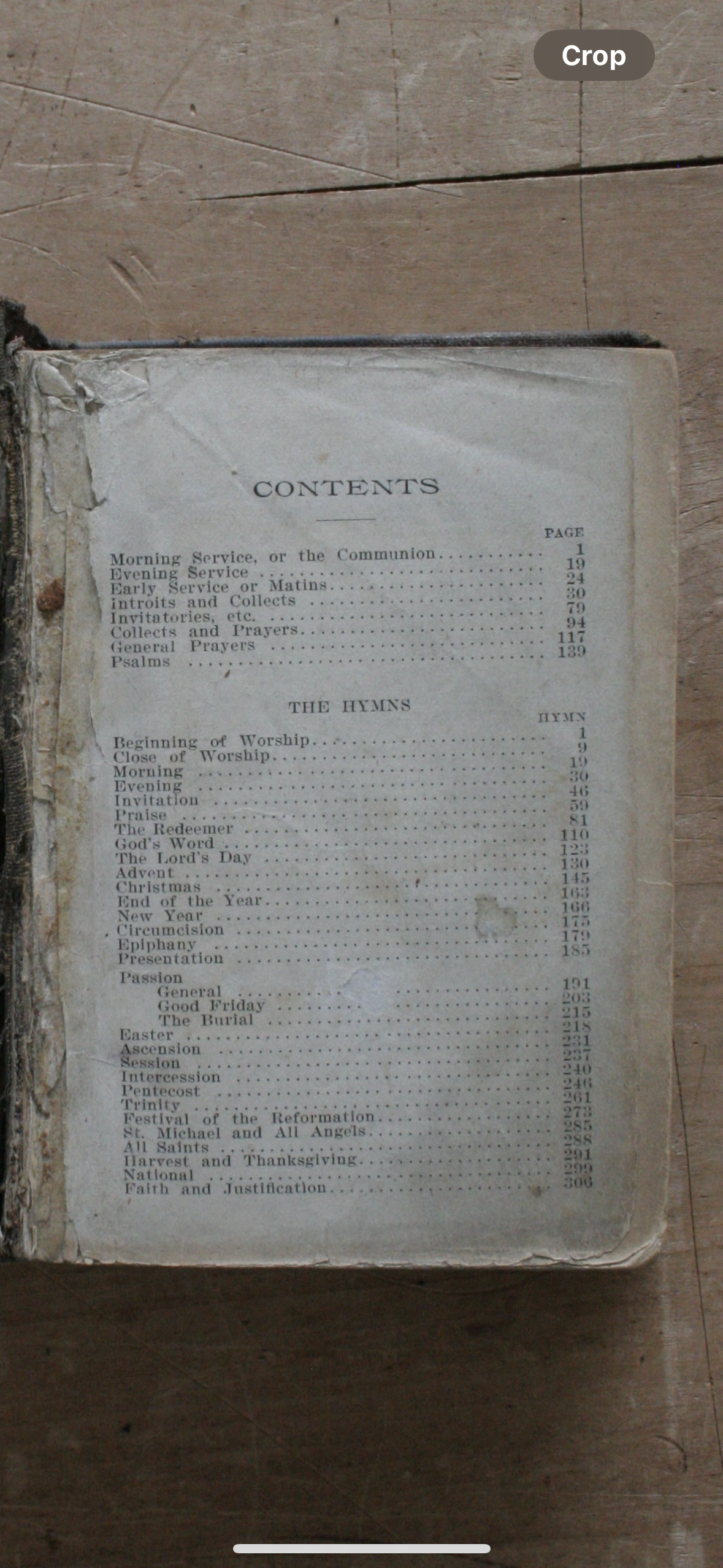 Antique HYMNS book 1800s with dried flowers