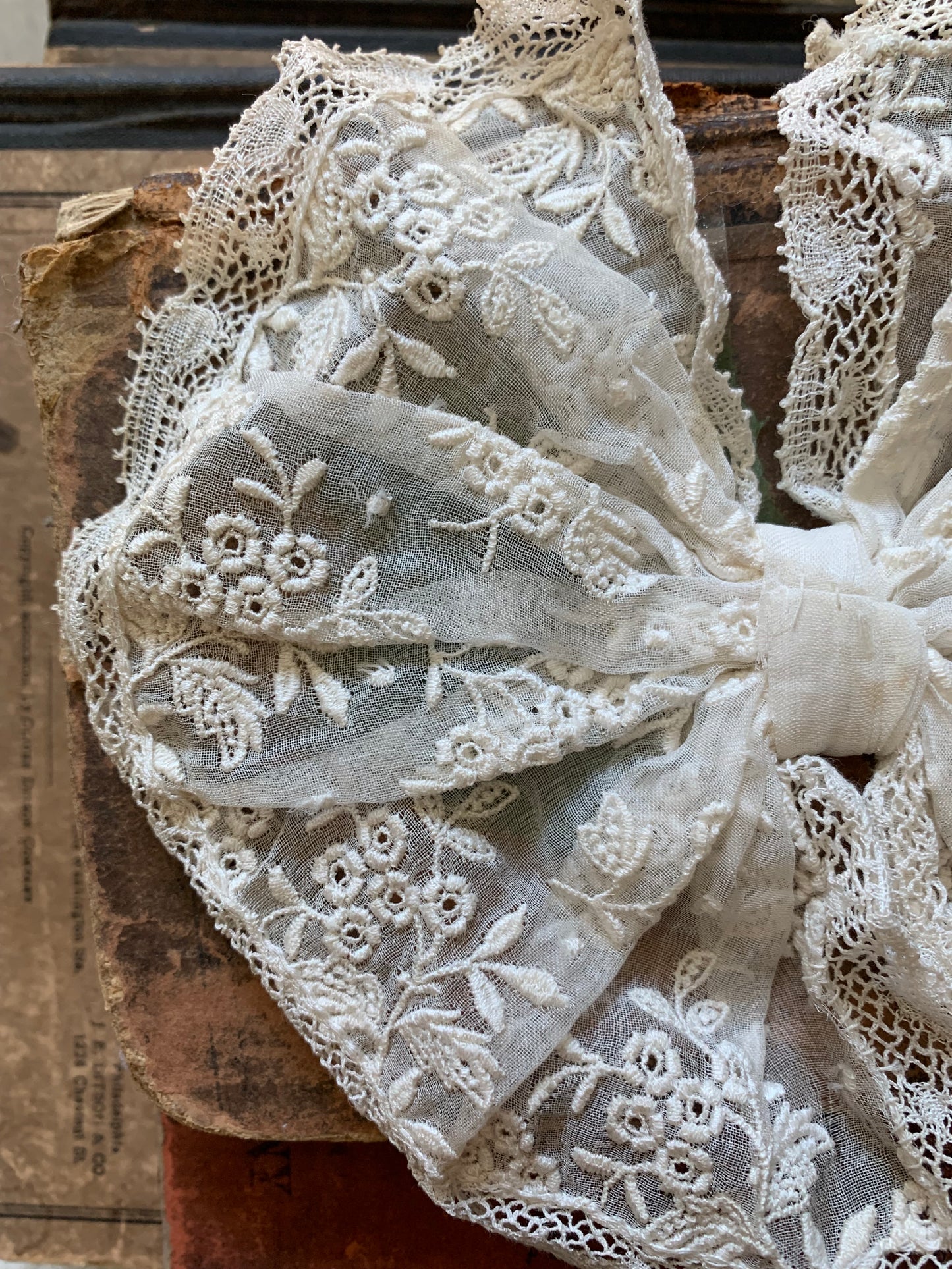 Antique French lace bow