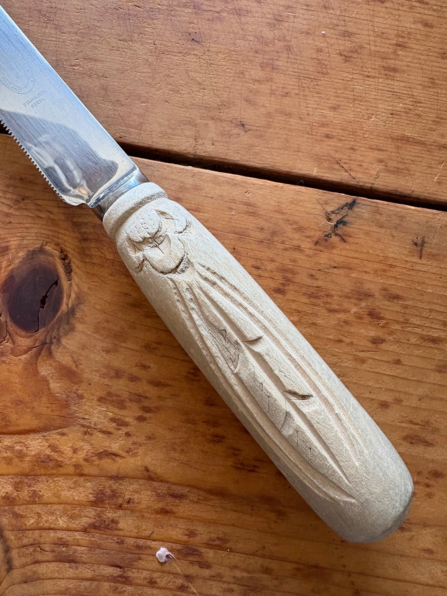 Antique carved bread knife