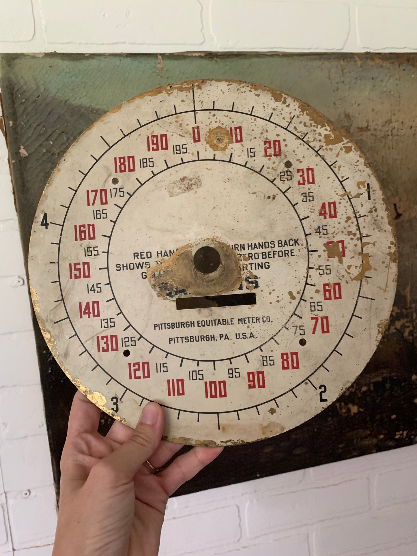 Vintage brass scale face