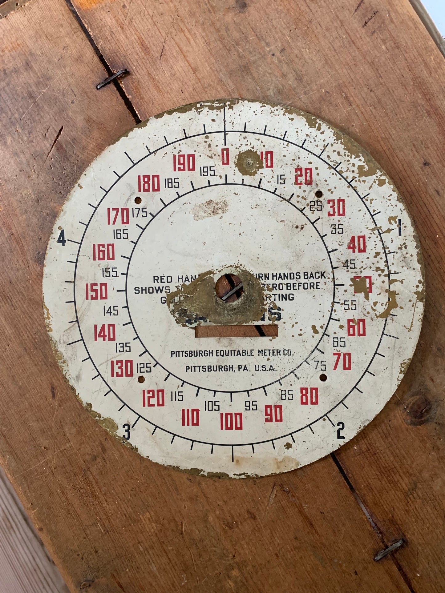 Vintage brass scale face