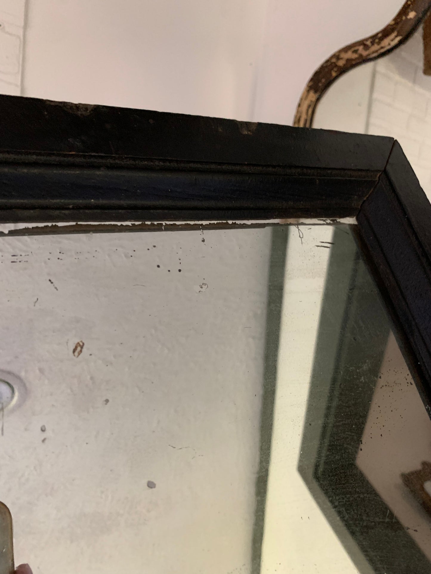 Antique wooden framed mirror