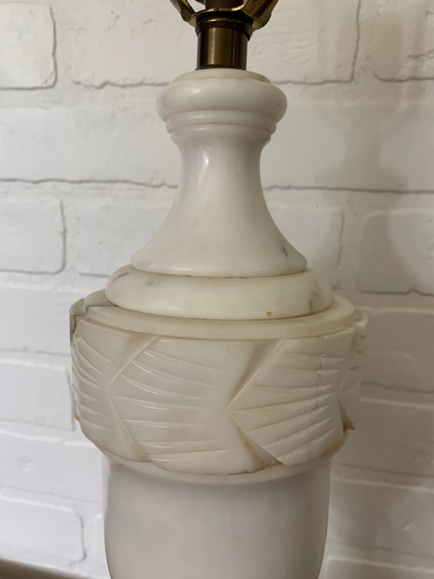 Antique large alabaster lamp