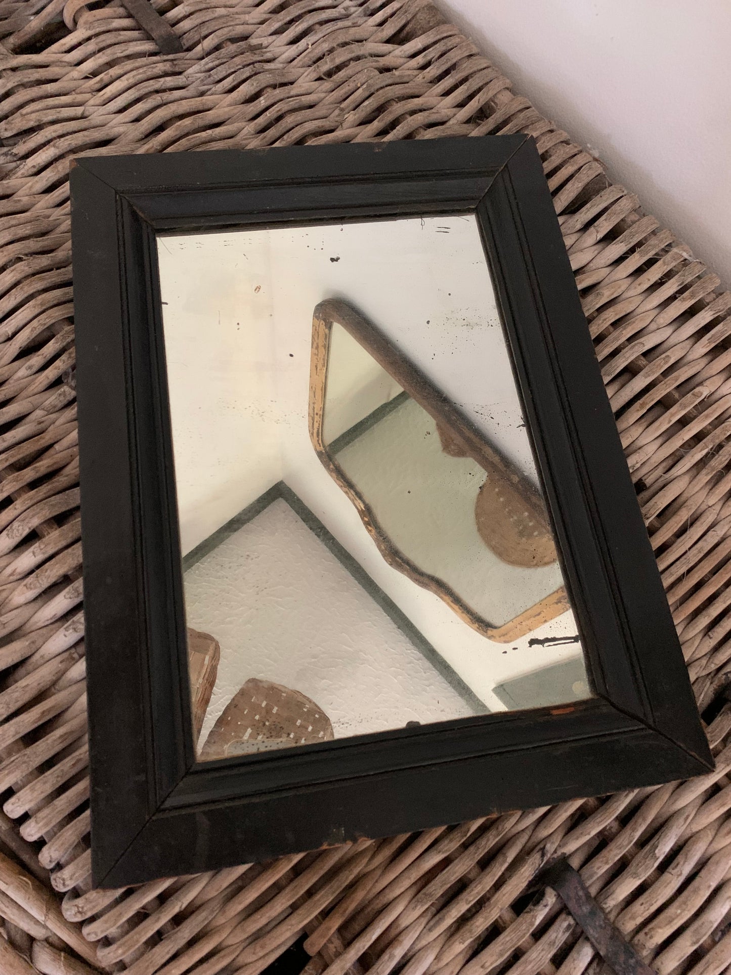 Antique wooden framed mirror