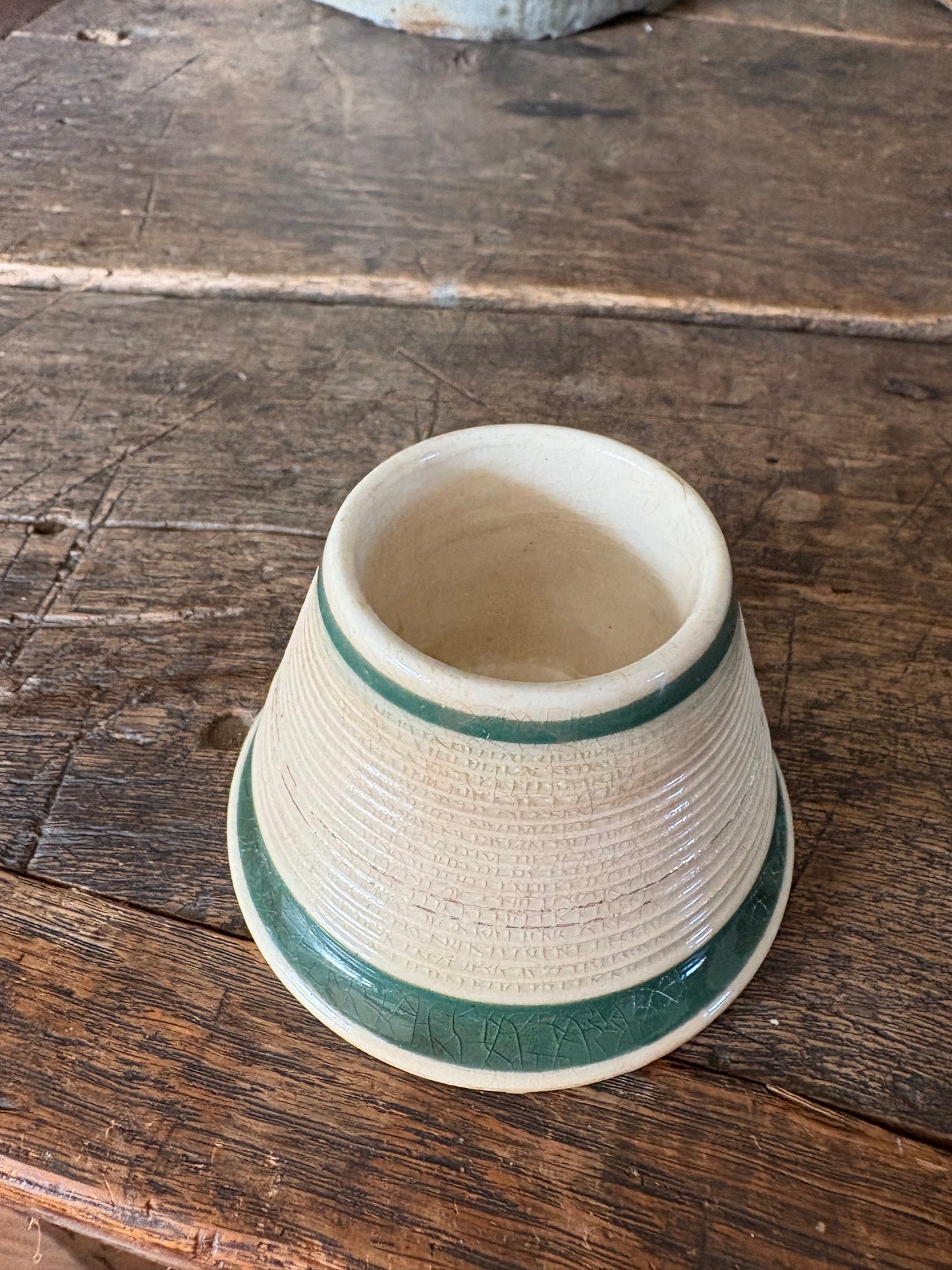 Antique ironstone match strike and holder