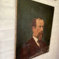 Vintage portrait painting of man on canvas | w. Guellow