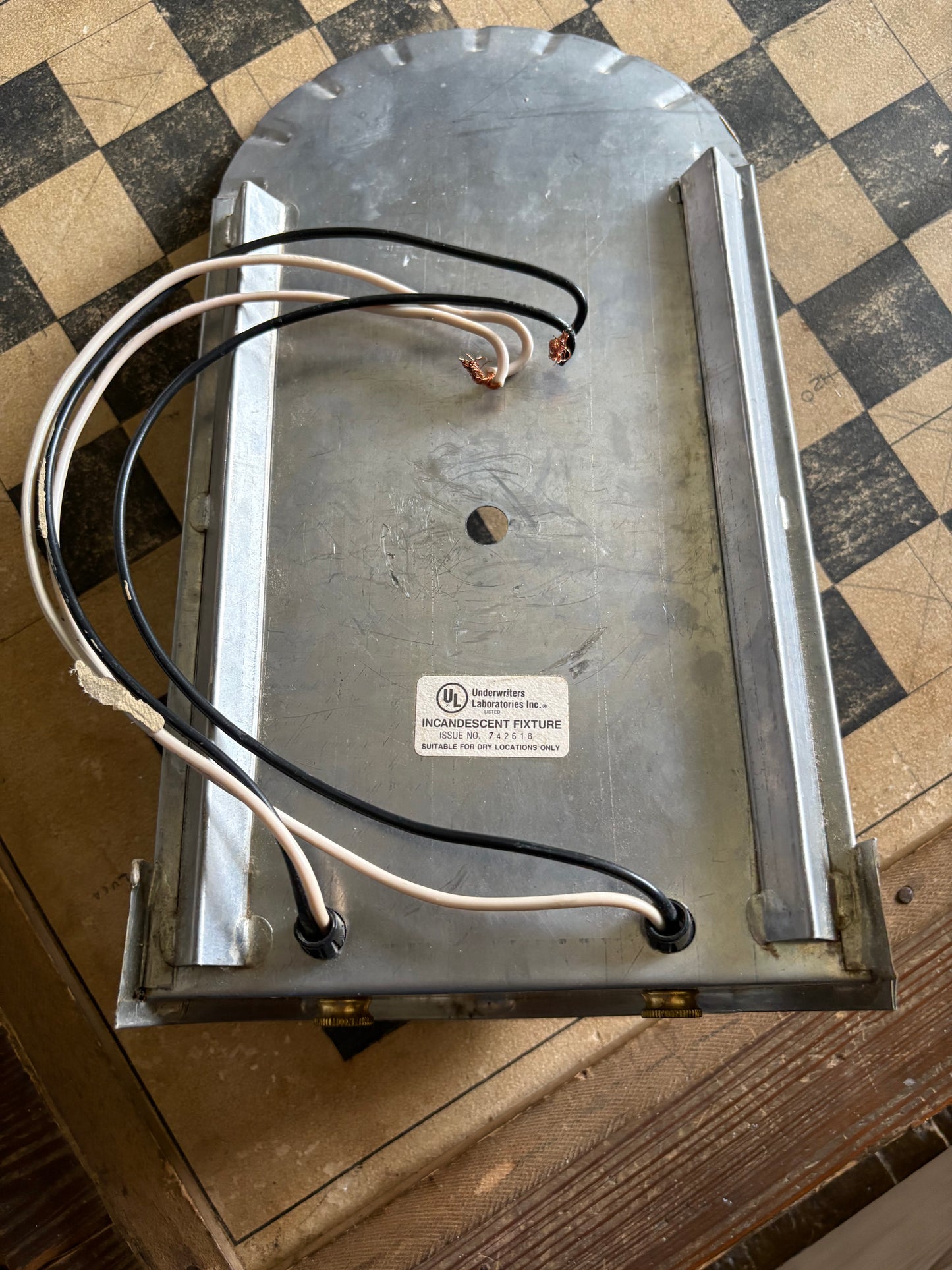 Vintage tin wall sconce | electric