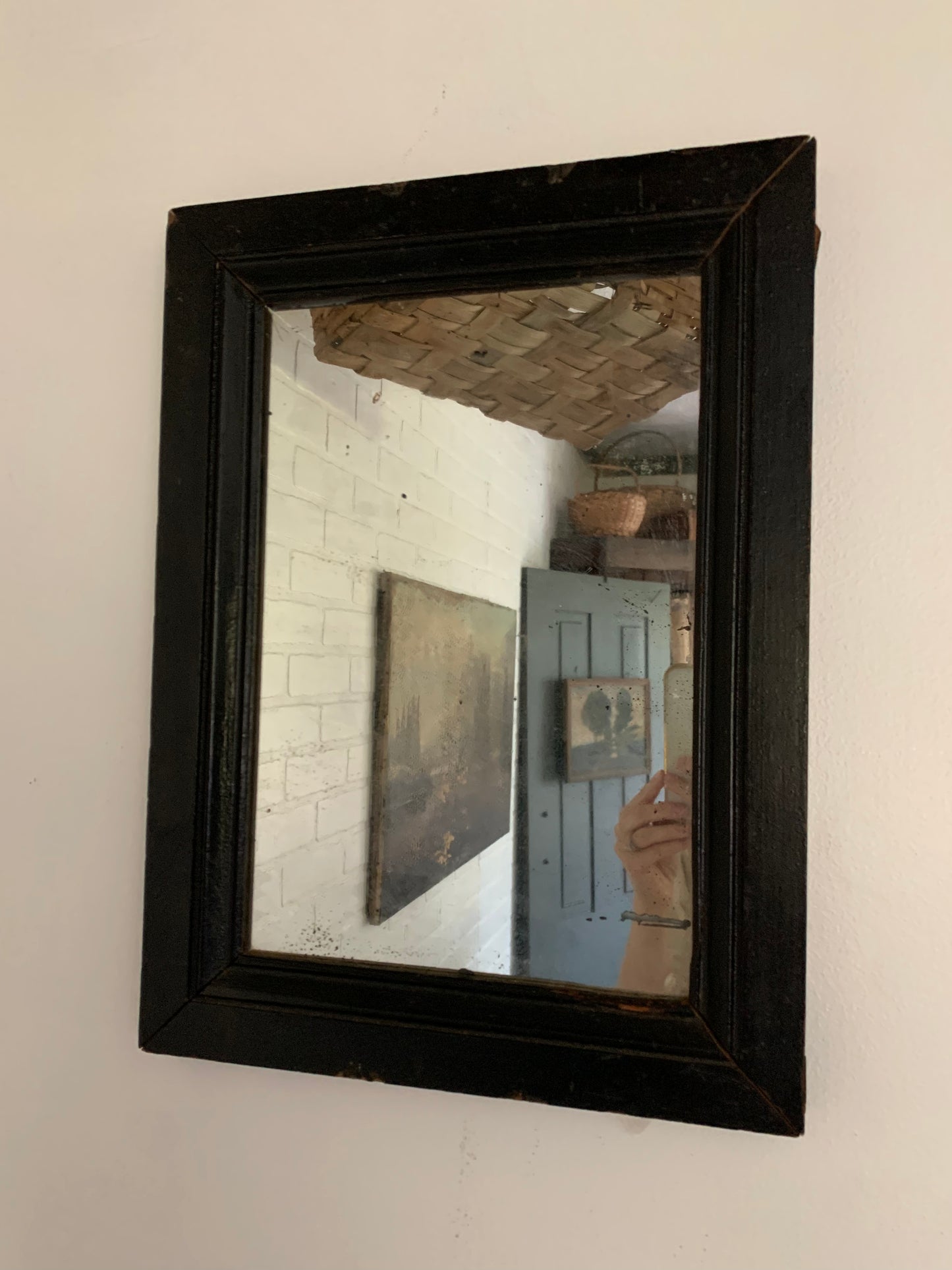 Antique wooden framed mirror