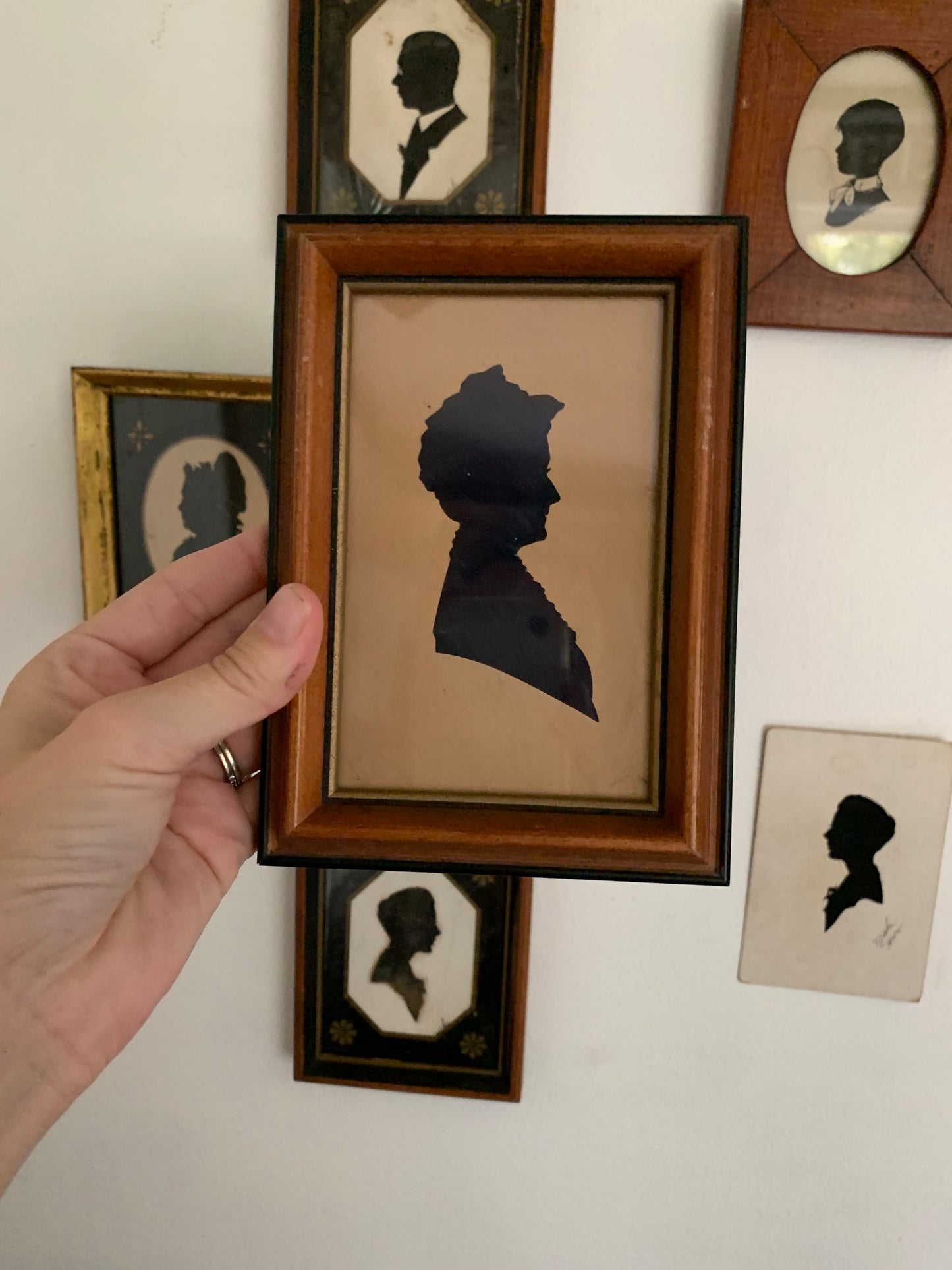 Vintage hand painted silhouette