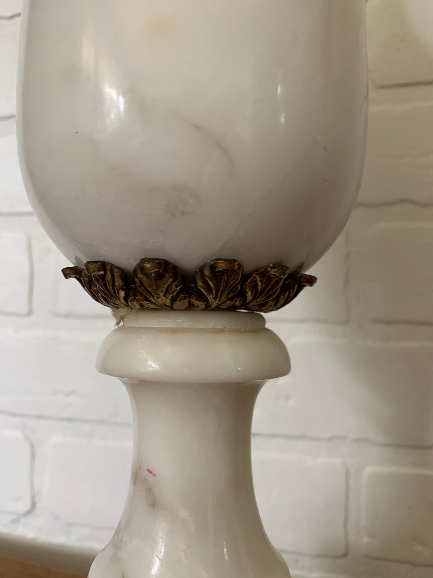 Antique large alabaster lamp