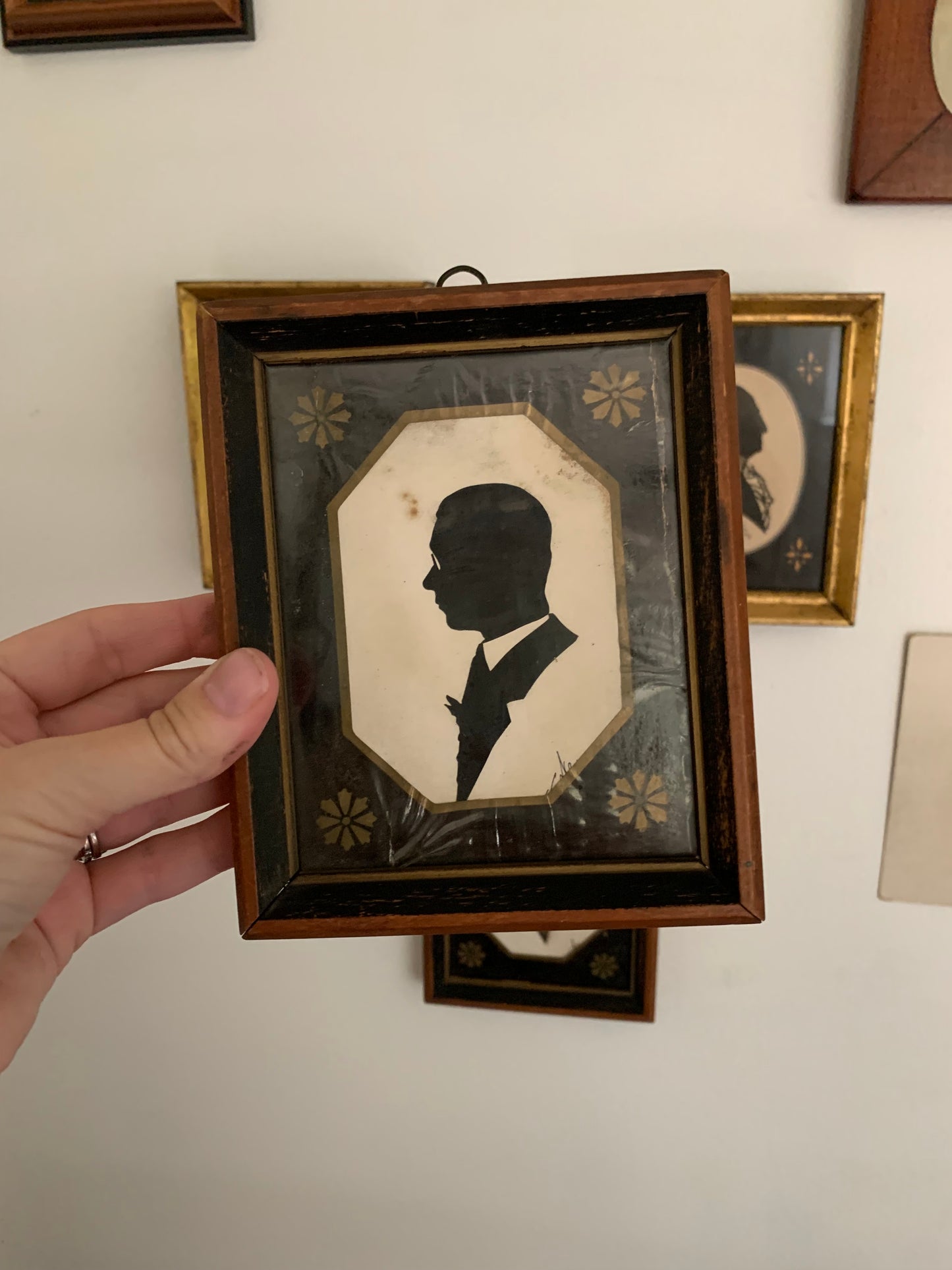 Vintage hand painted silhouette