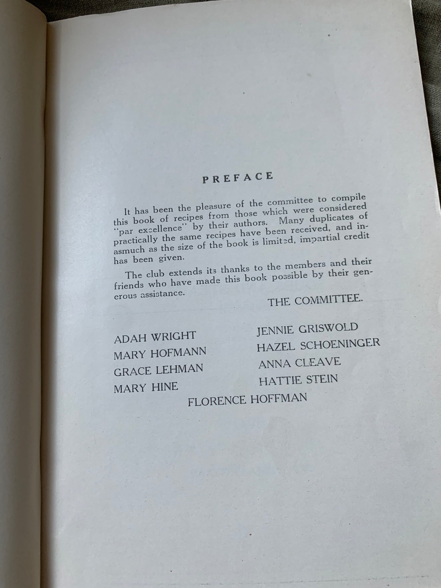 Vintage cook book