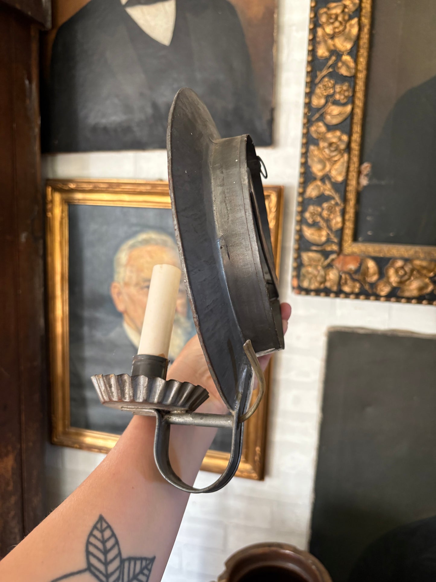 Vintage electric mirrored wall sconce