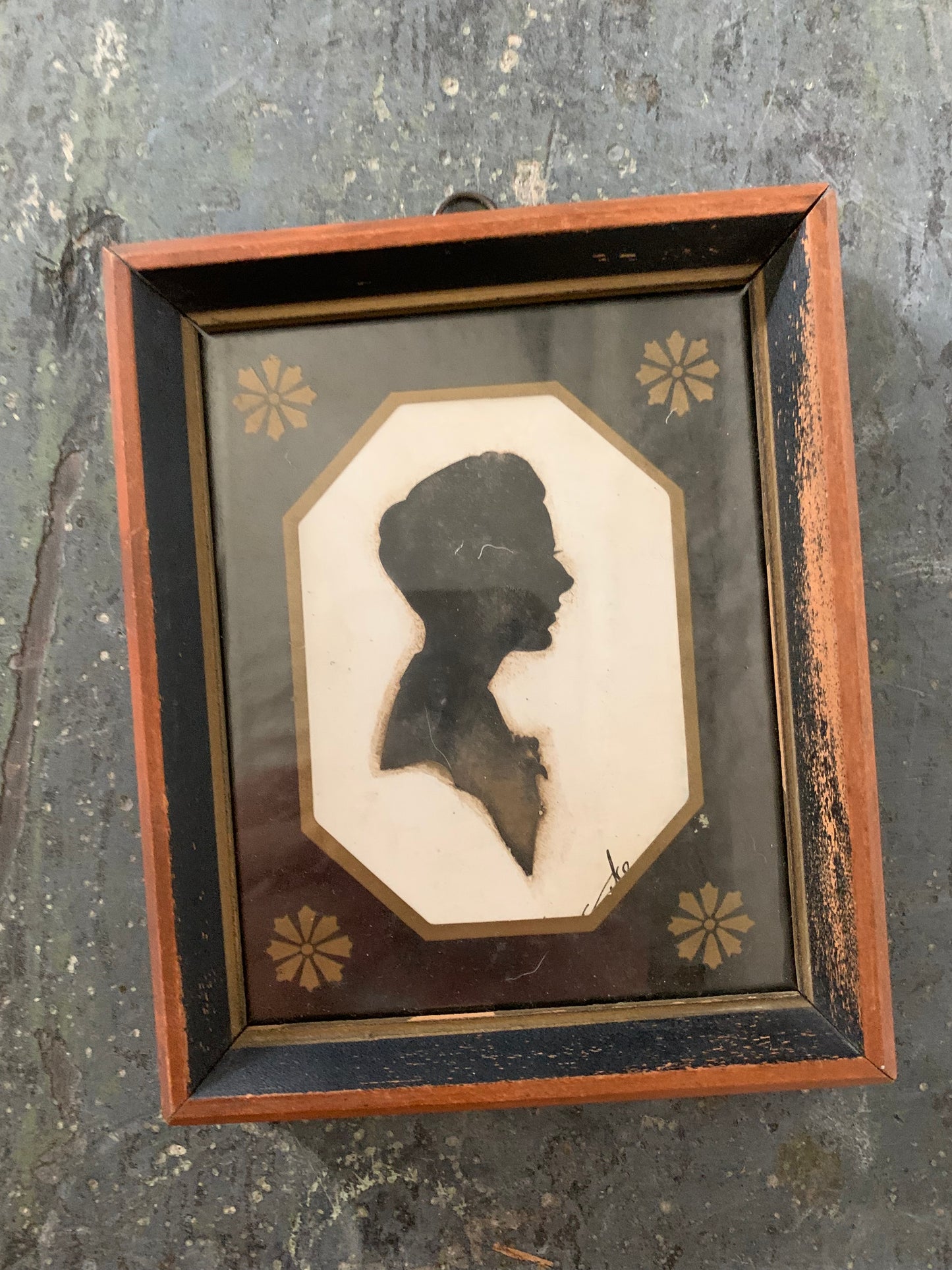 Vintage hand painted silhouette