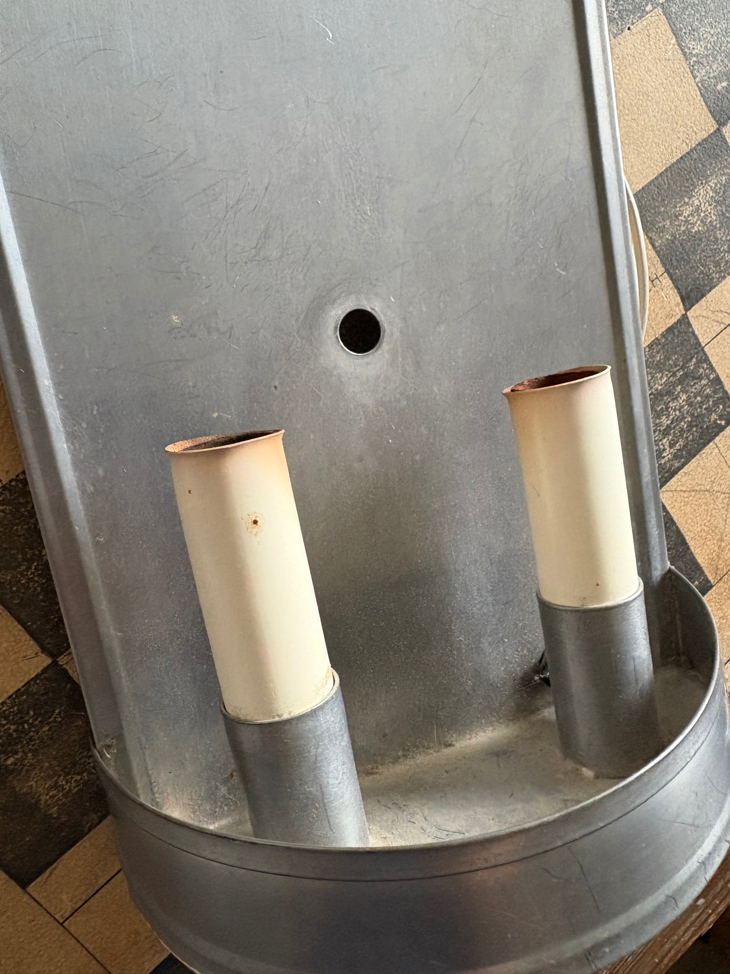 Vintage tin wall sconce | electric