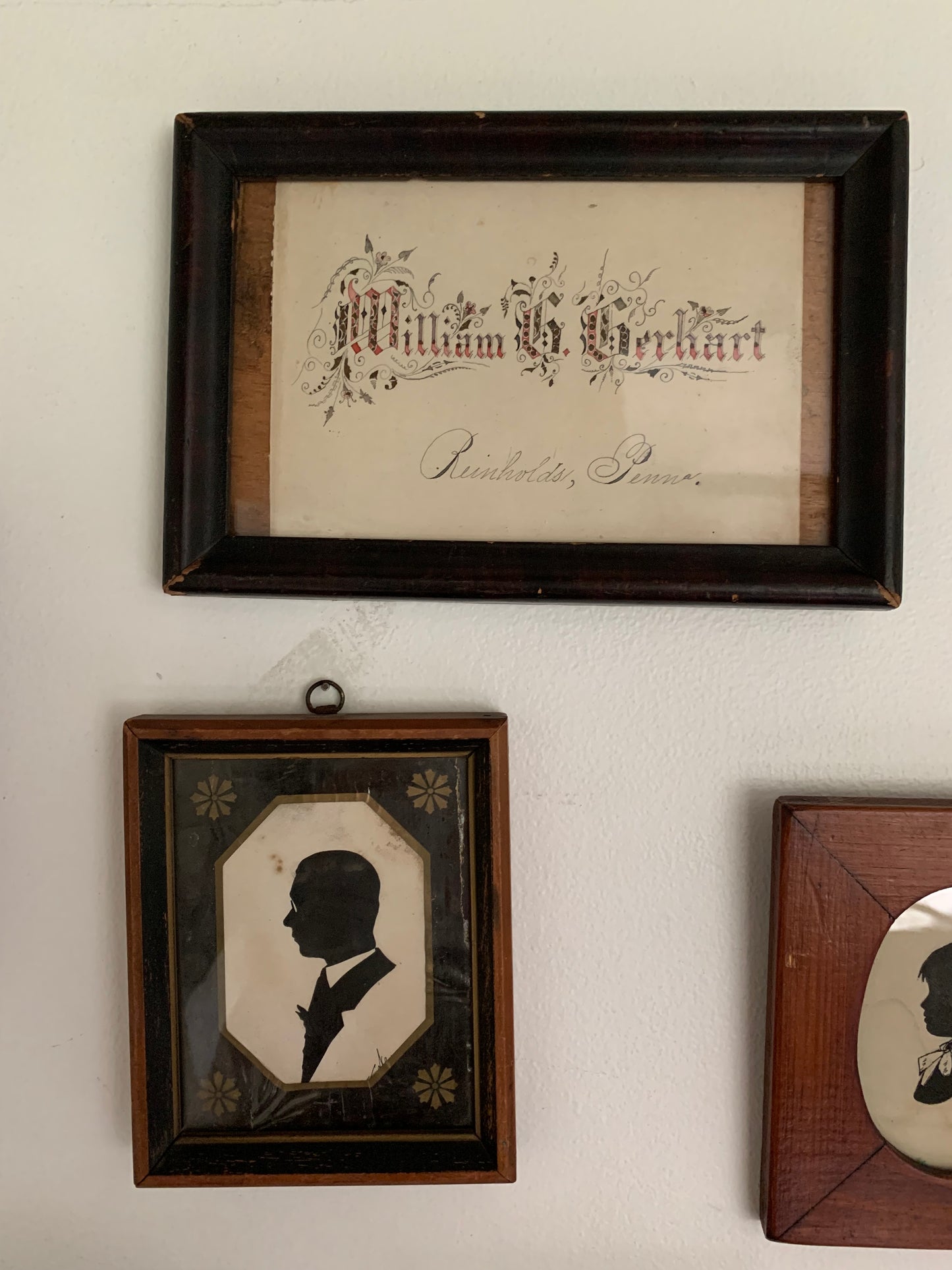 Antique framed penmanship