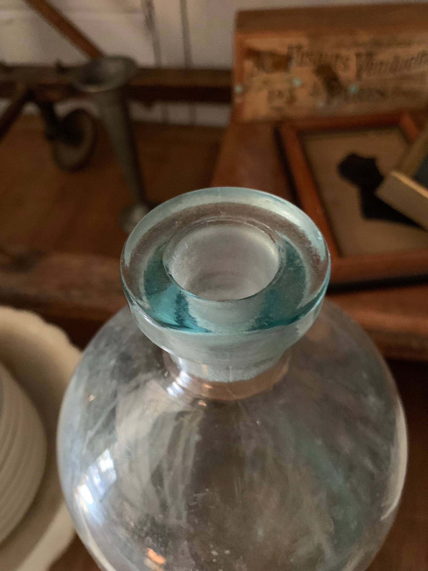 Antique large aqua bottle