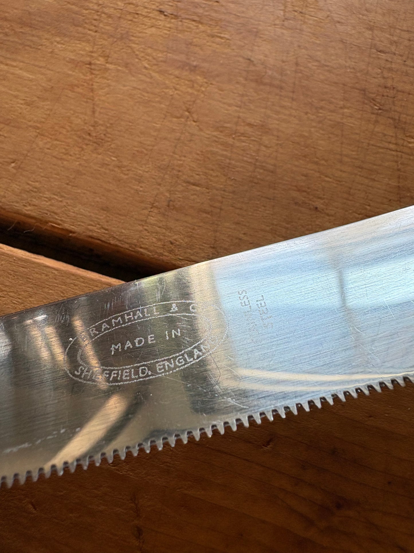 Antique carved bread knife