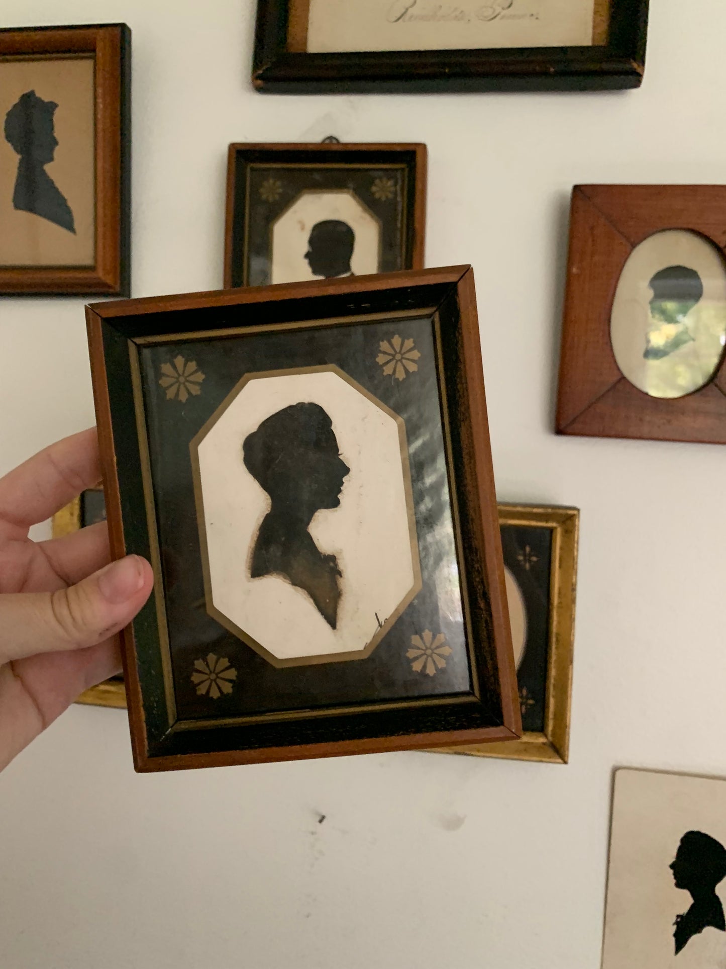 Vintage hand painted silhouette