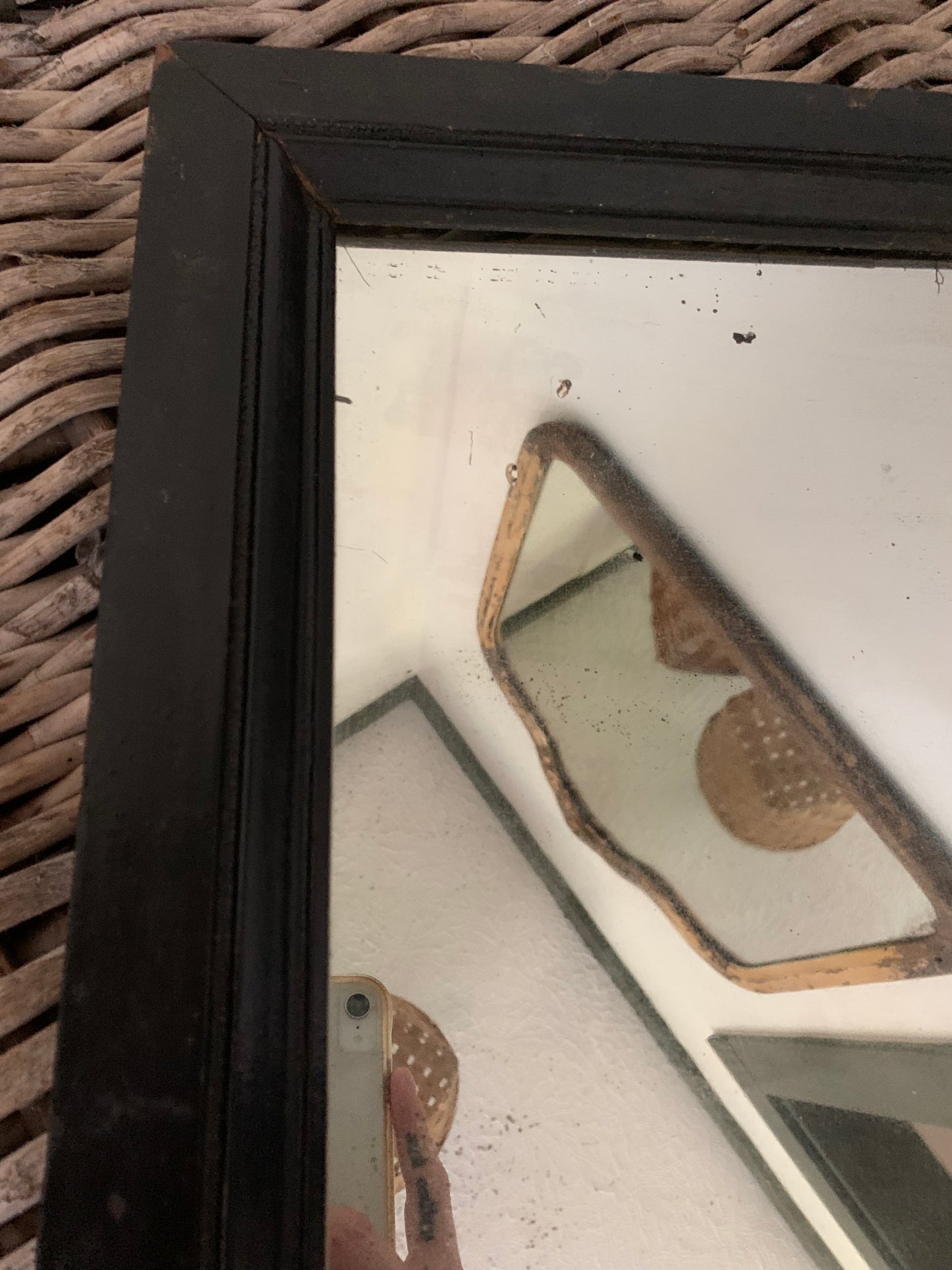 Antique wooden framed mirror