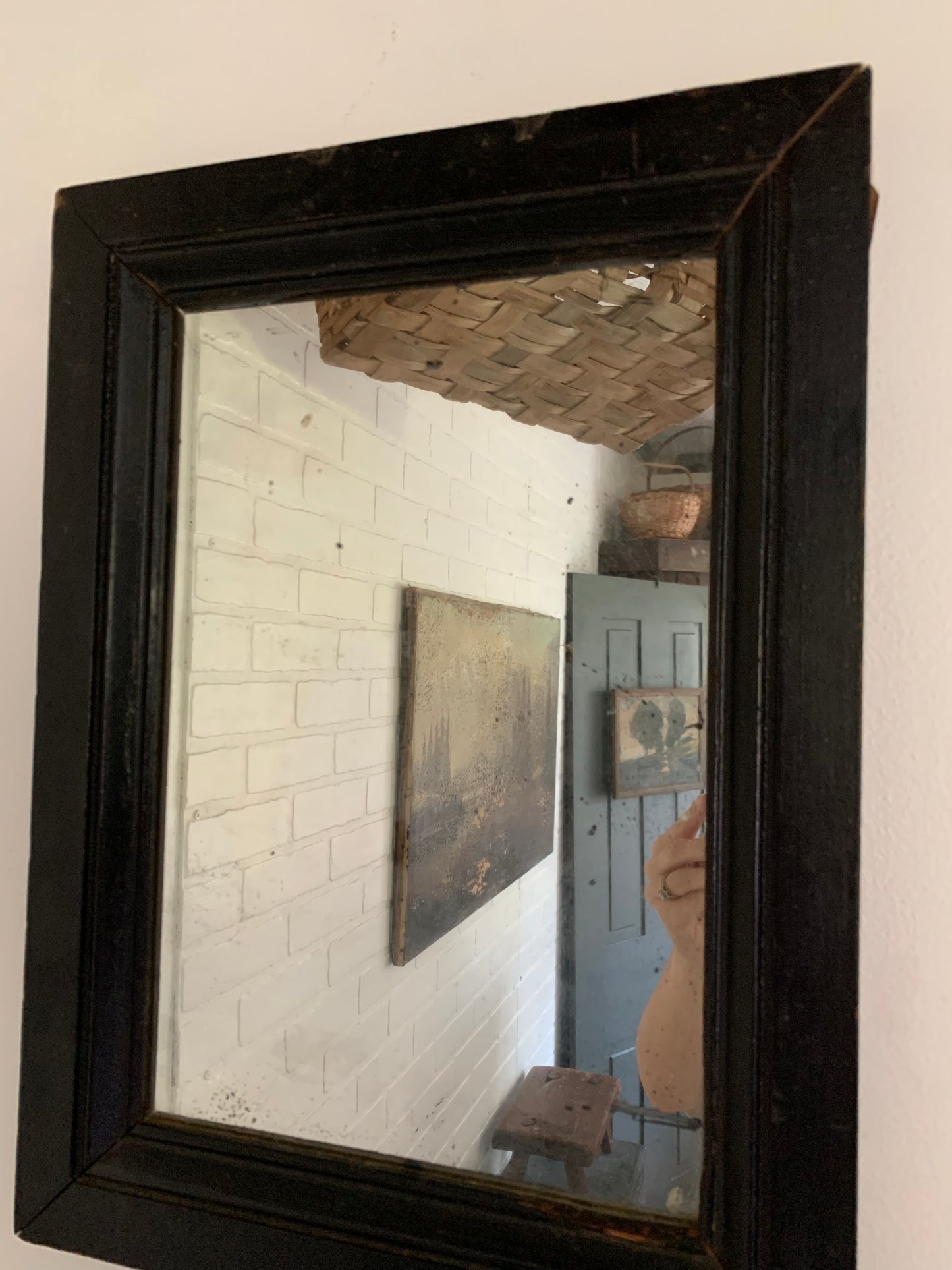 Antique wooden framed mirror