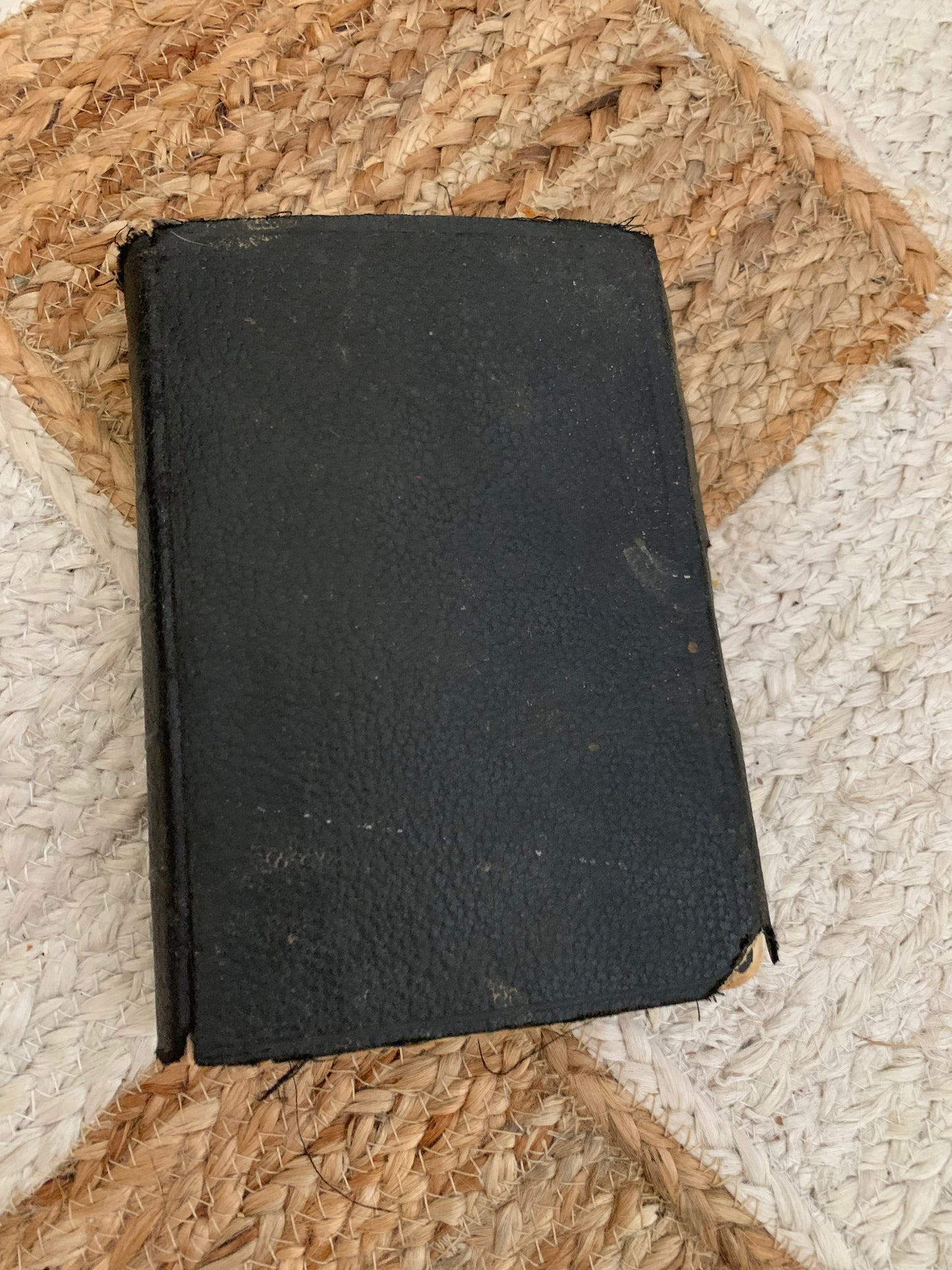Vintage leather tabbed bible with pressed flower